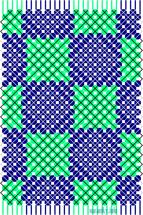 Binární šachovnice z 30 nití
