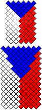 Česká vlajka vázaná z 12 nebo 16 nití