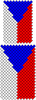 Česká vlajka vázaná z 20 nebo 24 nití