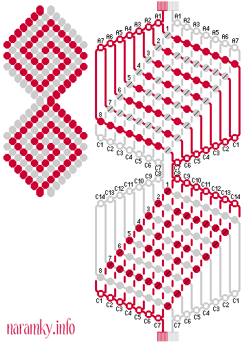 Łańcuszková spirála Y, step by step (číslovaný) návod
